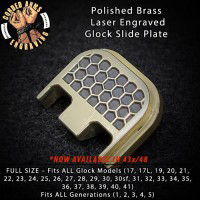 Honey Comb Laser Engraved Glock Slide Plate 