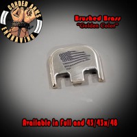 Tattered Flag Laser Engraved Glock Slide Plate 