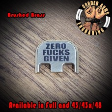 Zero Fucks Laser Engraved Glock Slide Plate 