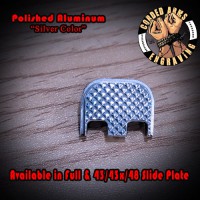 Polished Aluminum Knurl CNC Milled Glock Slide Plate 