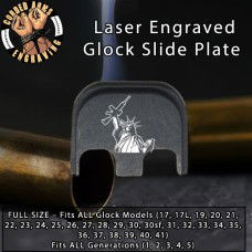 Lady Liberty Laser Engraved Glock Slide Plate