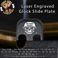 Air Force Vet Skull Laser Engraved Glock Slide Plate