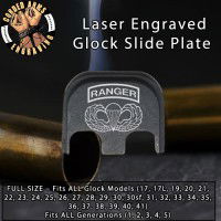 Airborne Ranger Jump Wings Laser Engraved Glock Slide Plate
