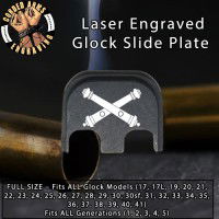 Field Artillery Crossed Cannons Laser Engraved Glock Slide Plate