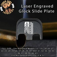 Navy Vet Flag Laser Engraved Glock Slide Plate