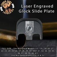 POW/MIA Flag Laser Engraved Glock Slide Plate