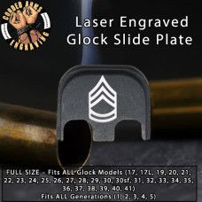 Sergeant First Class E7 Laser Engraved Glock Slide Plate