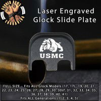 USMC Bulldog Laser Engraved Glock Slide Plate