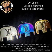 LV Polished Laser Engraved Glock Slide Plates