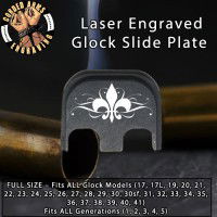Fleur-de-lis Laser Engraved Glock Slide Plate