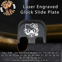 Gas Masked Hello Kitty Laser Engraved Glock Slide Plate