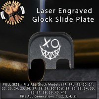 XO Smiley Face Laser Engraved Glock Slide Plate XO Smiley Face Laser Engraved Glock Slide Plate