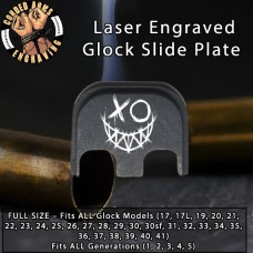 XO Smiley Face Laser Engraved Glock Slide Plate