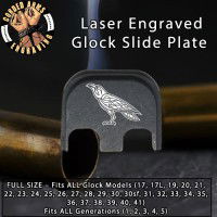 Raven Engraved Glock Slide Plate