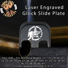 Big Foot Star Flag Laser Engraved Glock Slide Plate