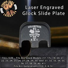 E.M.T. Laser Engraved Glock Slide Plate