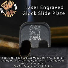Fat Unicorn Laser Engraved Glock Slide Plate