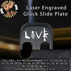 Love Laser Engraved Glock Slide Plate