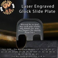 Psalm 144:1 Laser Engraved Glock Slide Plate