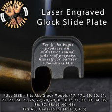 1 Corinthians 14:8 Laser Engraved Glock Slide Plate