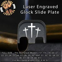 3 Crosses Laser Engraved Glock Slide Plate