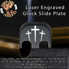 3 Crosses Laser Engraved Glock Slide Plate