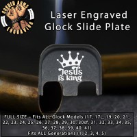 Jesus Is King Engraved Glock Slide Plate Jesus Is King Engraved Glock Slide Plate