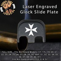 Knights Templar Cross Laser Engraved Glock Slide Plate
