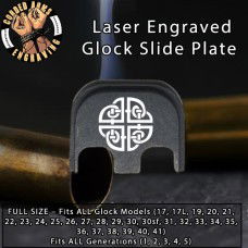 Celtic Shield Engraved Glock Slide Plate