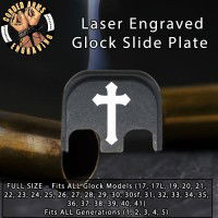 Christian Cross Engraved Glock Slide Plate
