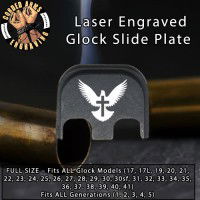 Dove with Cross Laser Engraved Glock Slide Plate