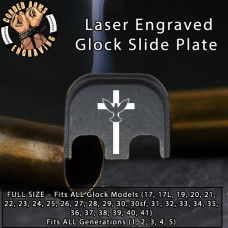 Dove Cross 2 Laser Engraved Glock Slide Plate