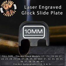 10mm Laser Engraved Glock Slide Plate