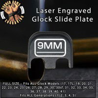 9mm Laser Engraved Glock Slide Plate