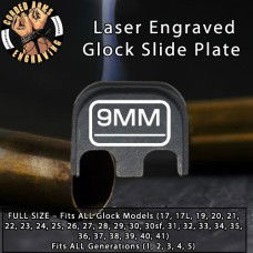 9mm Laser Engraved Glock Slide Plate