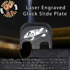 WW2 Shark Mouth Air Bomb Laser Engraved Glock Slide Plate