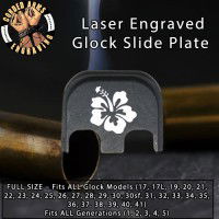Hibiscus Laser Engraved Glock Slide Plate
