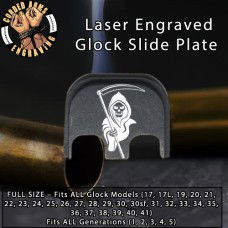 Grim Reaper 2 Laser Engraved Glock Slide Plate