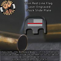 Thin Red Line Laser Engraved Glock Slide Plate