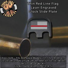 Thin Red Line Laser Engraved Glock Slide Plate