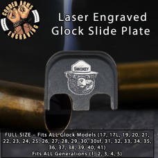 Smoky The Bear Laser Engraved Glock Slide Plate