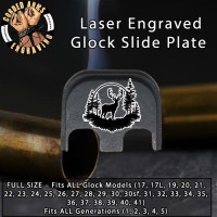 Deer Scene Laser Engraved Glock Slide Plate