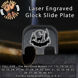 Deer Scene Laser Engraved Glock Slide Plate Deer Scene Laser Engraved Glock Slide Plate