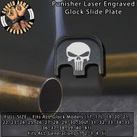 Punisher Laser Engraved Glock Slide Plate