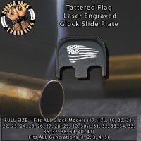 Tattered Flag Laser Engraved Glock Slide Plate