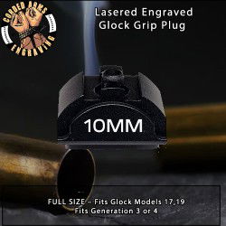10mm Lasered Engraved Glock Grip Plug