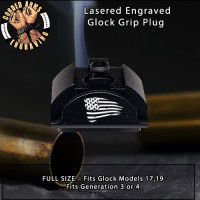 Tattered Flag Lasered Engraved Glock Grip Plug