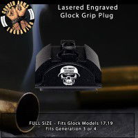 Air Force Vet Skull Lasered Engraved Glock Grip Plug