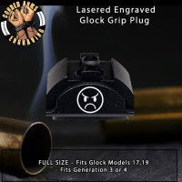 Angry Face Lasered Engraved Glock Grip Plug