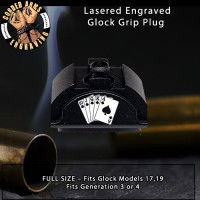Royal Flush Lasered Engraved Glock Grip Plug
